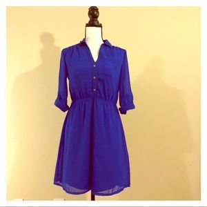 CHARLOTTE RUSSE | Dark Blue Chiffon Dress | Small